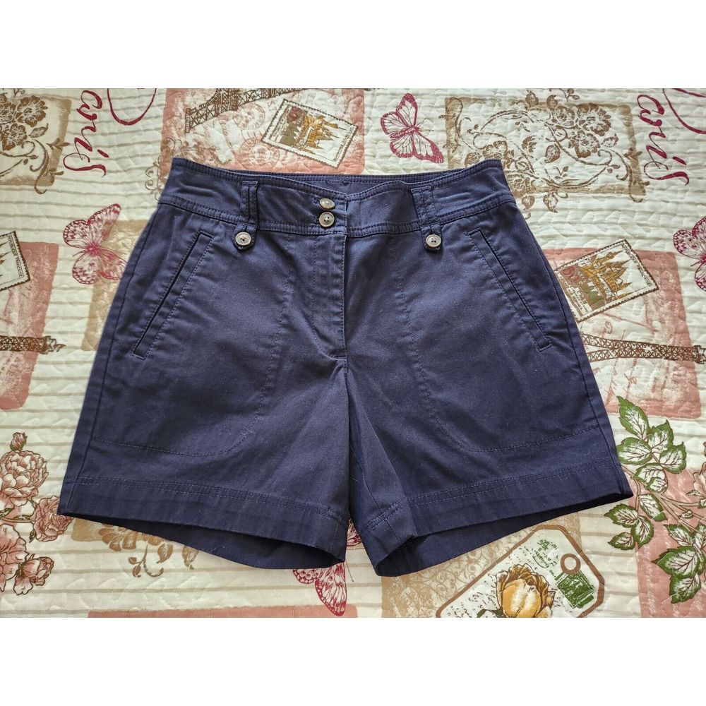 Talbots Petites Women's‎ Navy Blue Shorts Stretch Size 2P